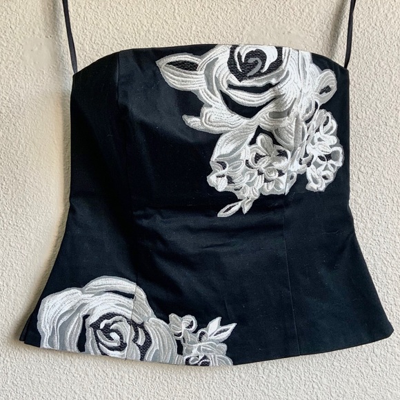 White House Black Market Tops - WHBM Bustier Strapless Embroidered